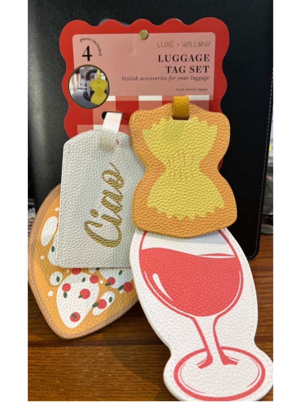 Women's Luxe + Willow Travel Bag Luggage Tag Set One Size White Orange